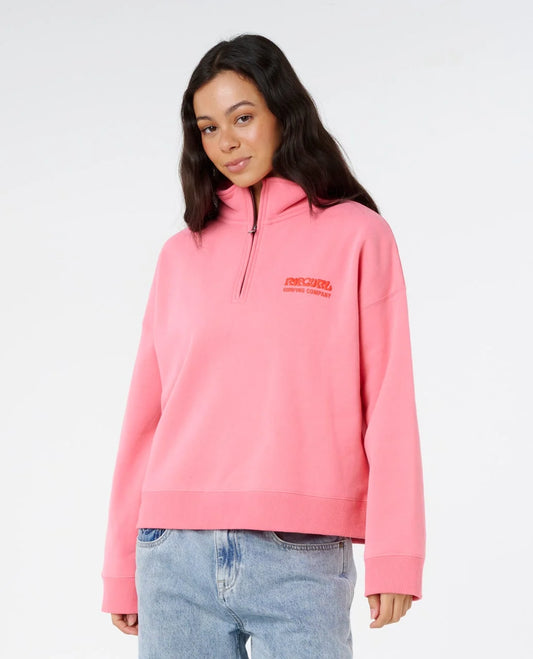 Rip Curl Surf Puff 1/4 Zip - Pink