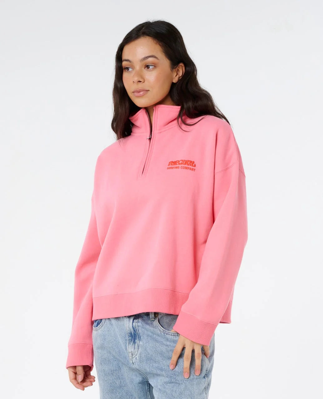 Rip Curl Surf Puff 1/4 Zip - Pink