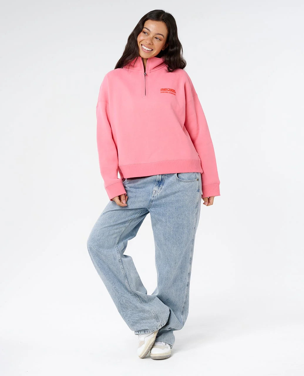 Rip Curl Surf Puff 1/4 Zip - Pink