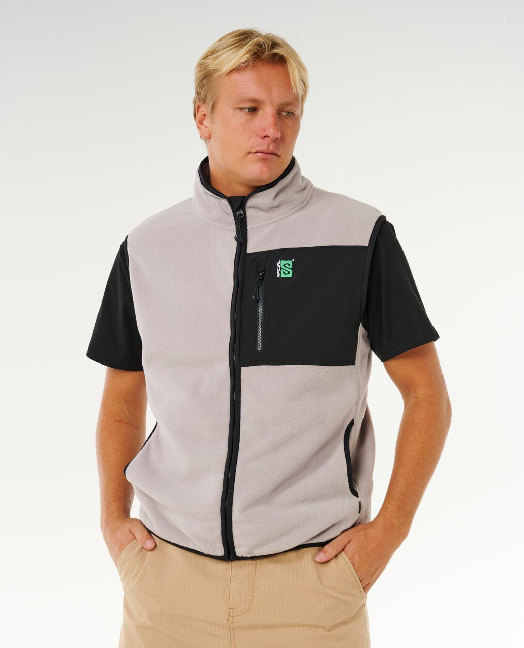 Rip Curl The Search Polar Fleece Vest - Stone