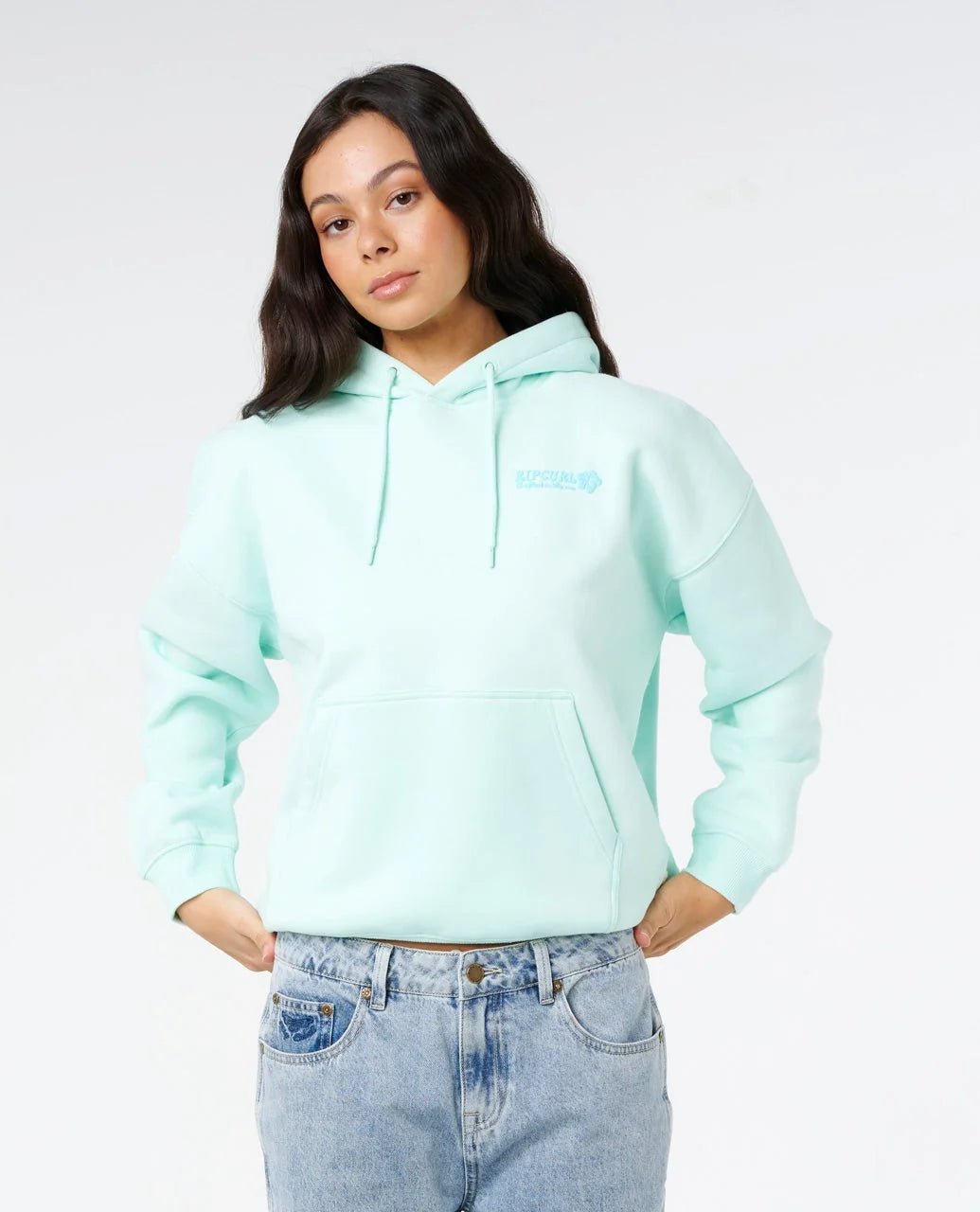 Rip Curl Surf Puff Relaxed Hoodie - Light Blue