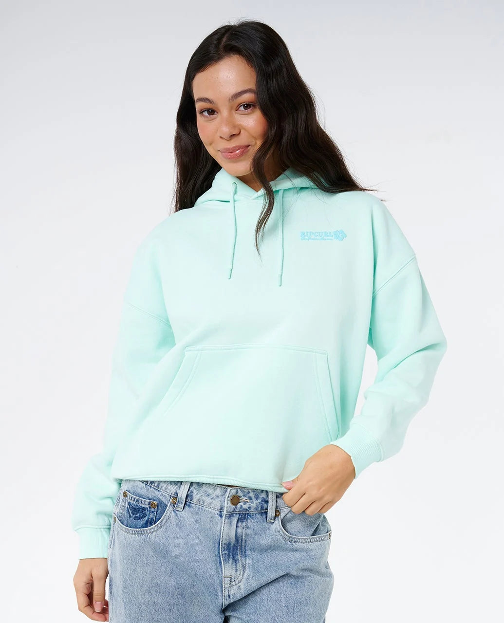 Rip Curl Surf Puff Relaxed Hoodie - Light Blue