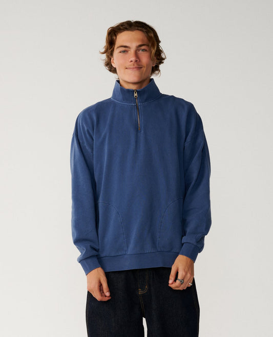 Rip Curl Premium Surf Quarter Zip Crew - Light Navy