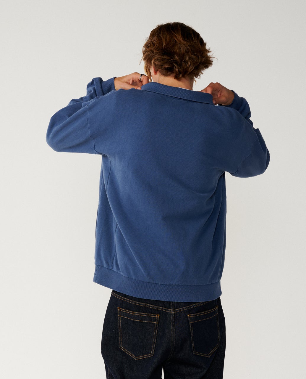 Rip Curl Premium Surf Quarter Zip Crew - Light Navy