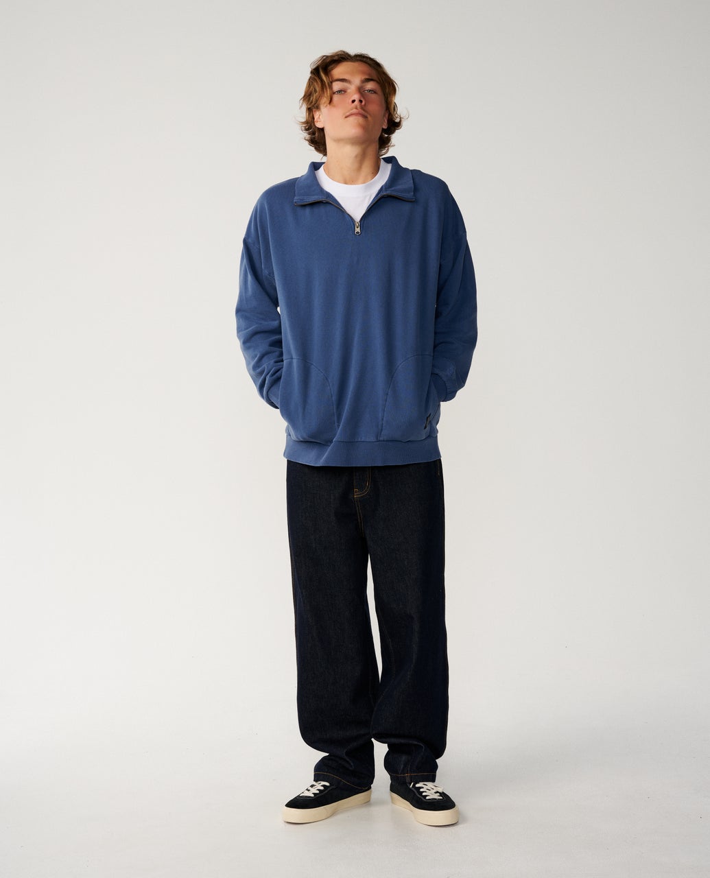 Rip Curl Premium Surf Quarter Zip Crew - Light Navy