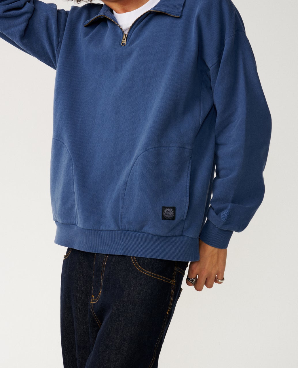 Rip Curl Premium Surf Quarter Zip Crew - Light Navy