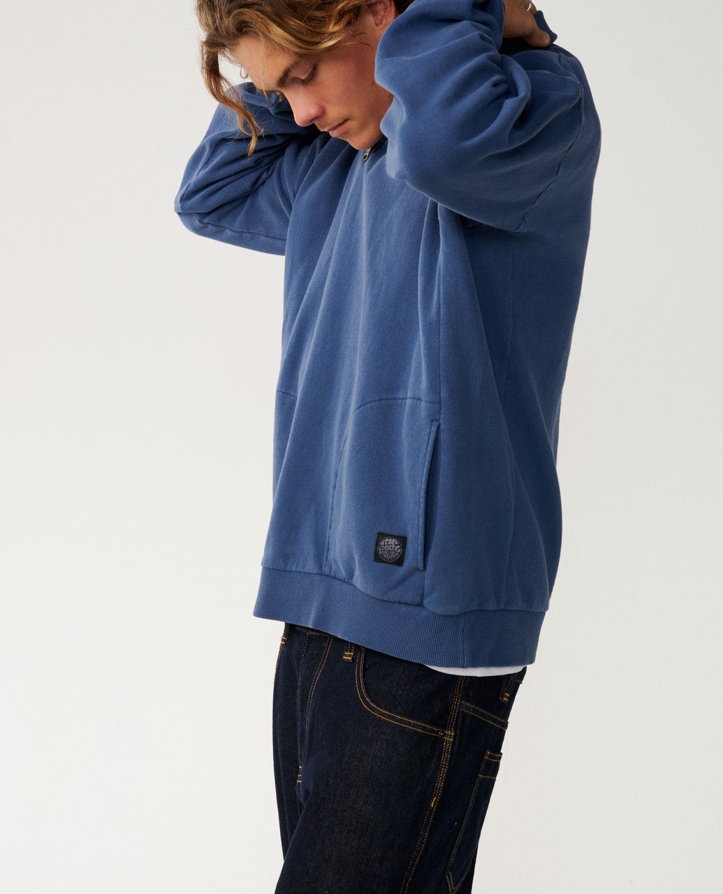 Rip Curl Premium Surf Quarter Zip Crew - Light Navy
