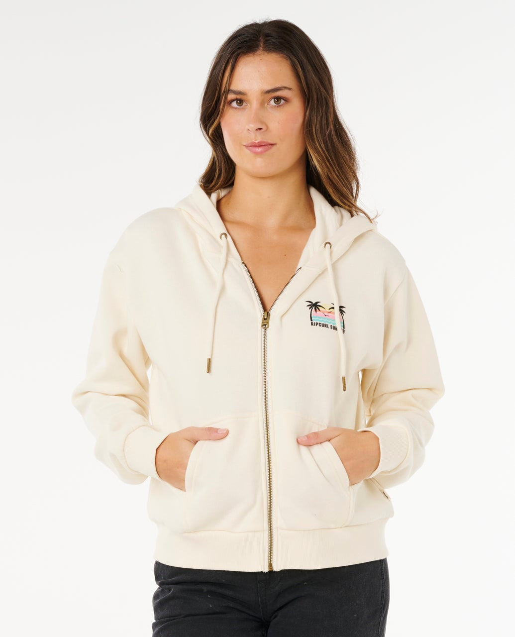 Rip Curl Aloha Zip Thru Fleece - Bone