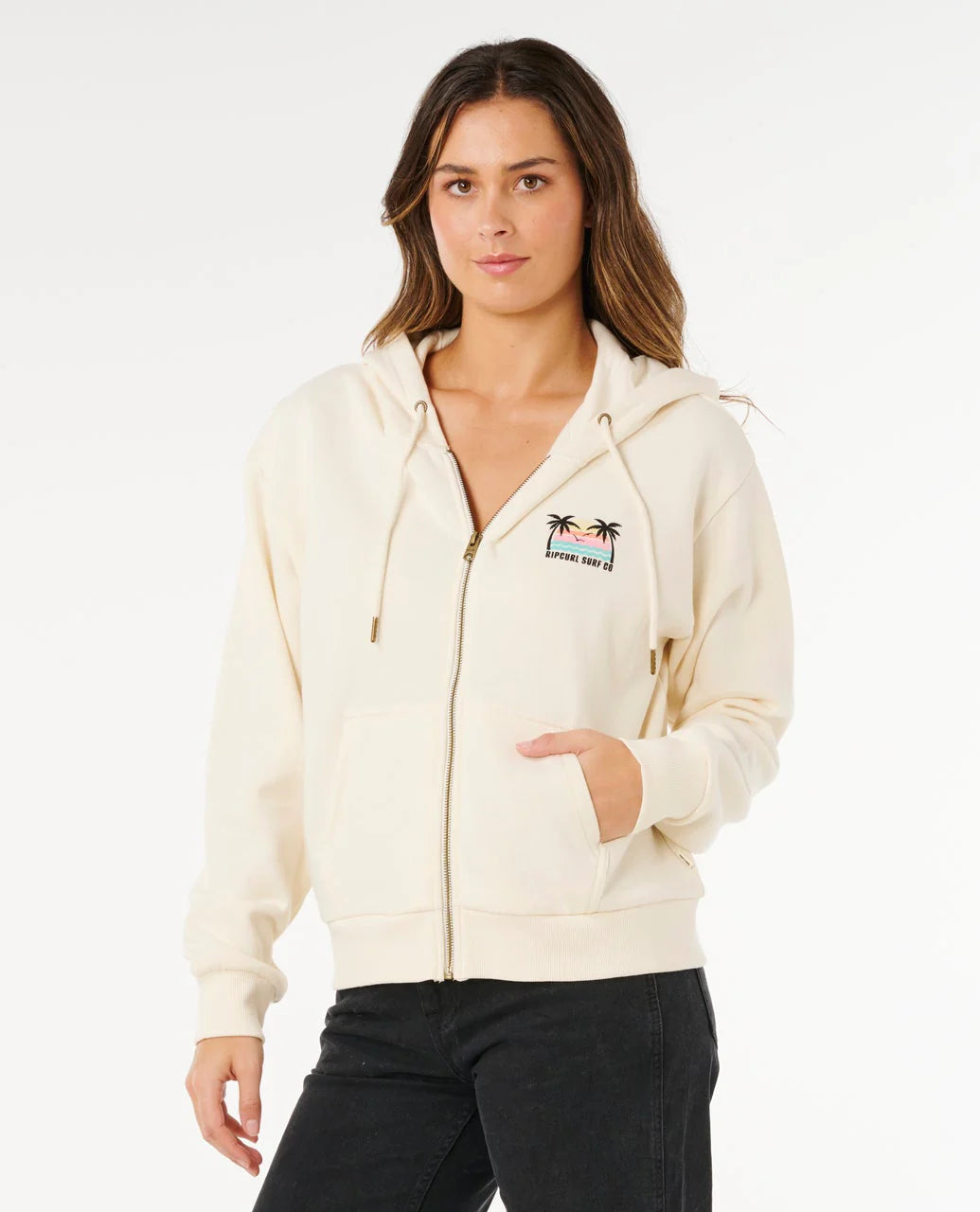 Rip Curl Aloha Zip Thru Fleece - Bone