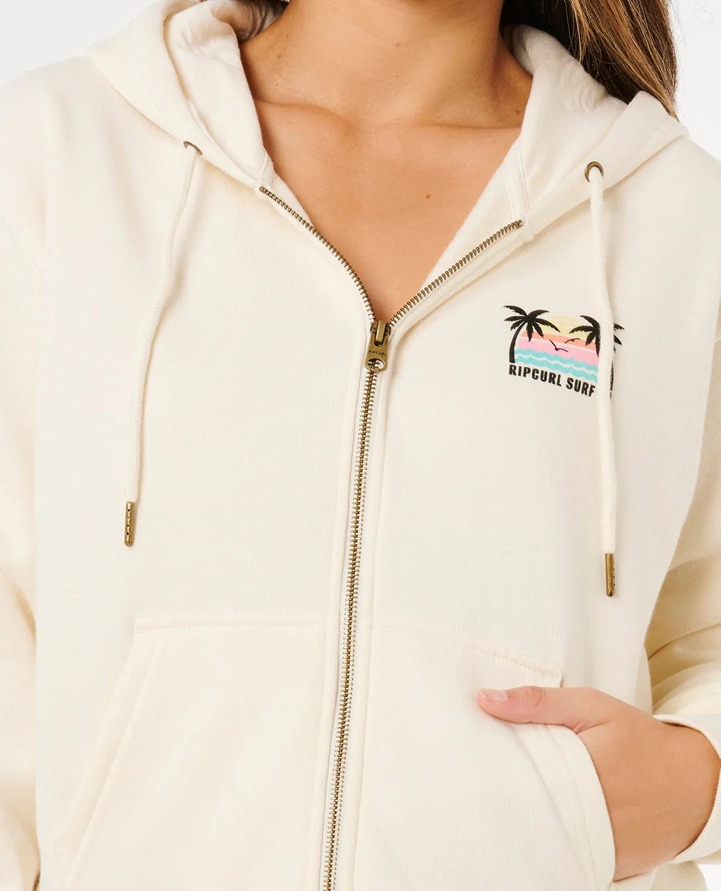 Rip Curl Aloha Zip Thru Fleece - Bone