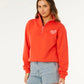 Rip Curl Heart Half Zip Sweatshirt - Red