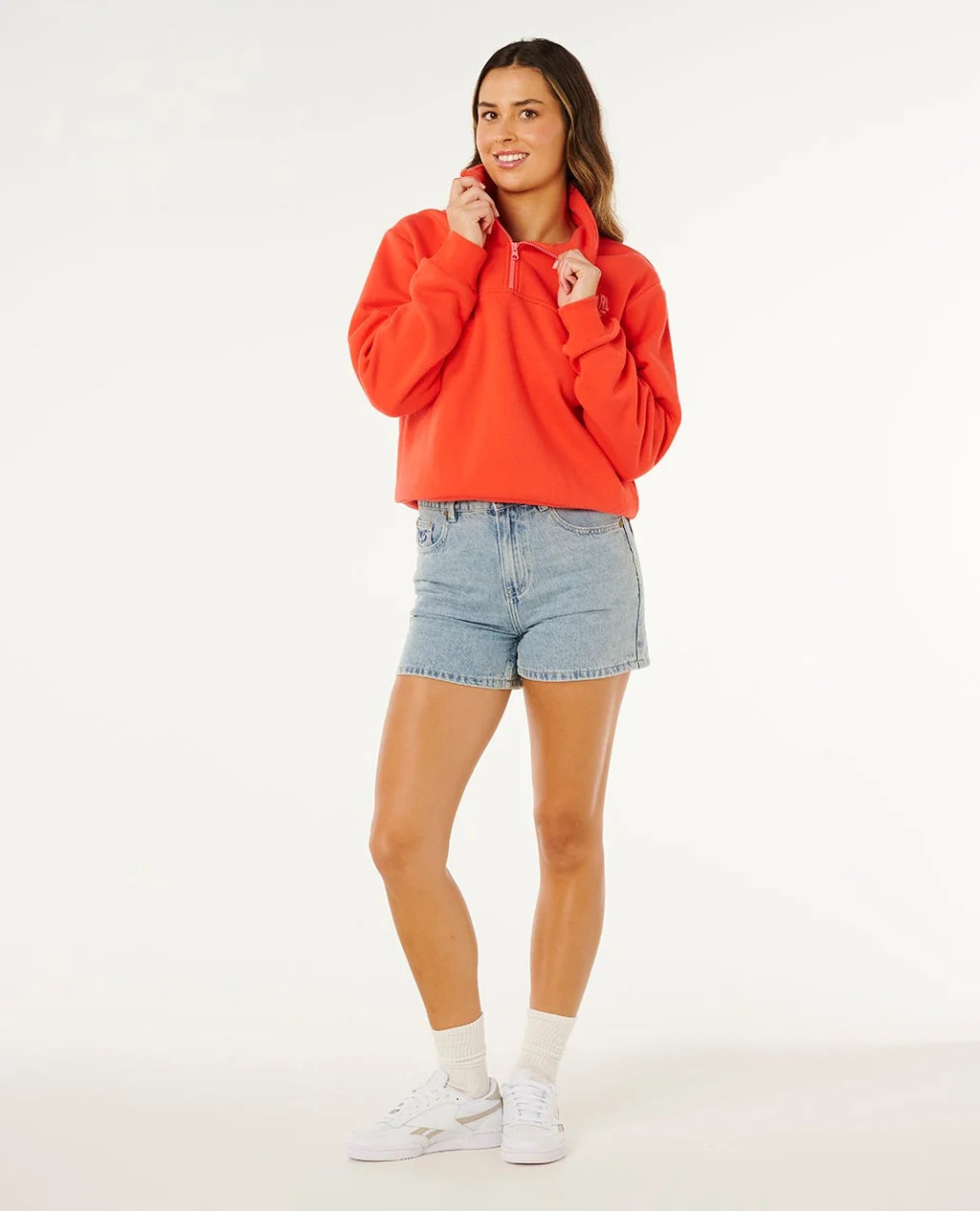 Rip Curl Heart Half Zip Sweatshirt - Red