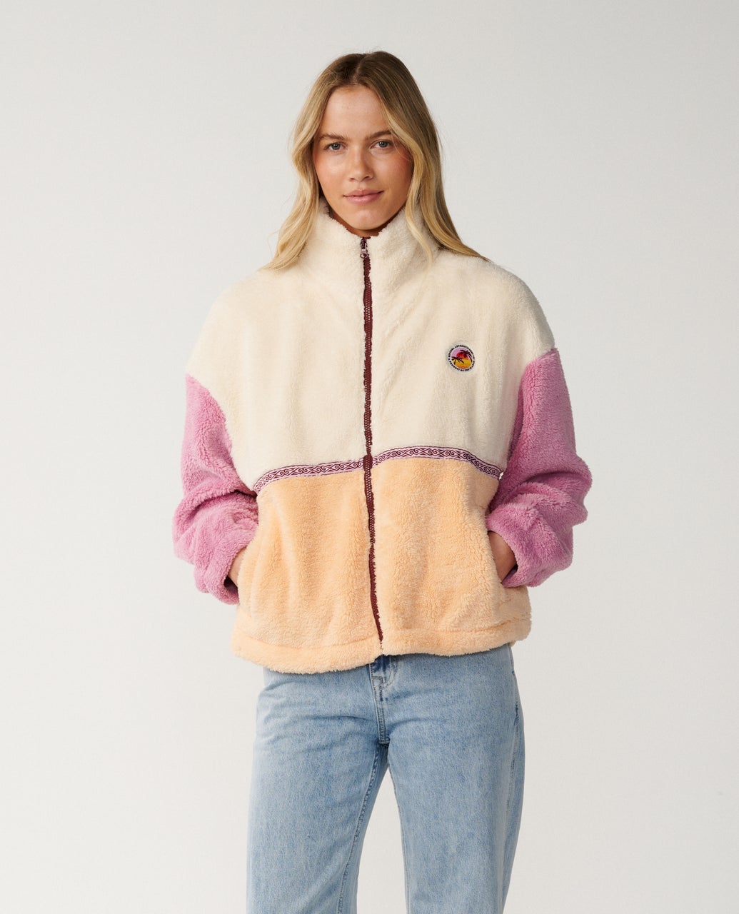 Rip Curl Surf Revival Heritage Zip Through Polar Fleece - Shell