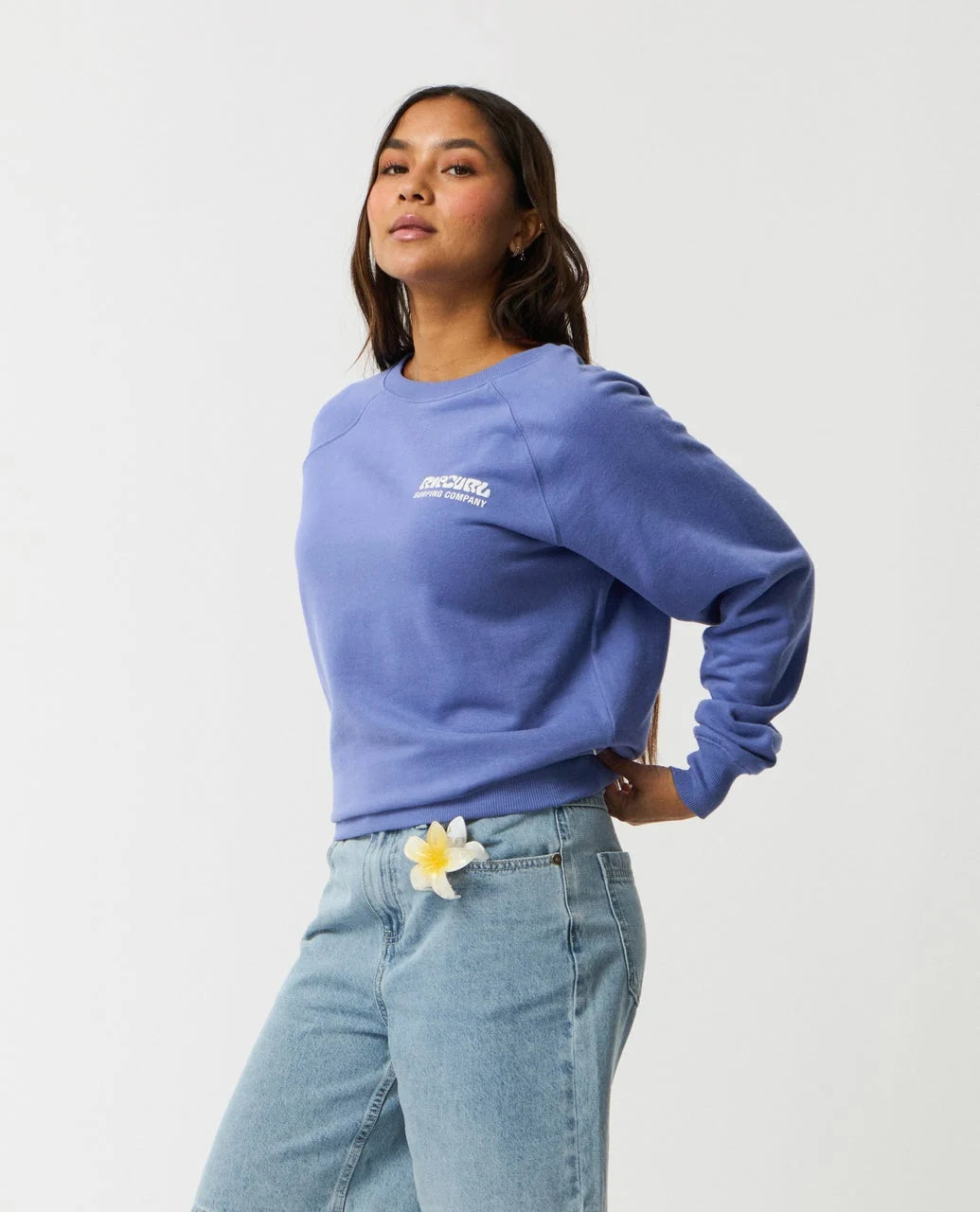 Rip Curl Surf Puff Raglan Relaxed Crew - Bright Lilac