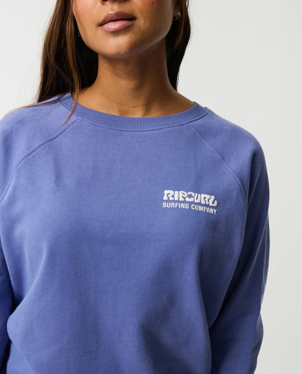 Rip Curl Surf Puff Raglan Relaxed Crew - Bright Lilac