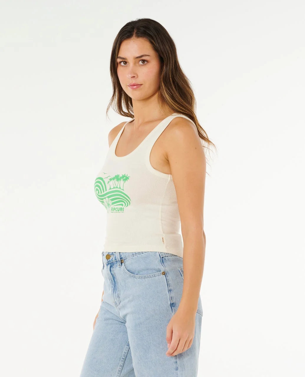 Rip Curl Ocean Break Rib Tank - Bone