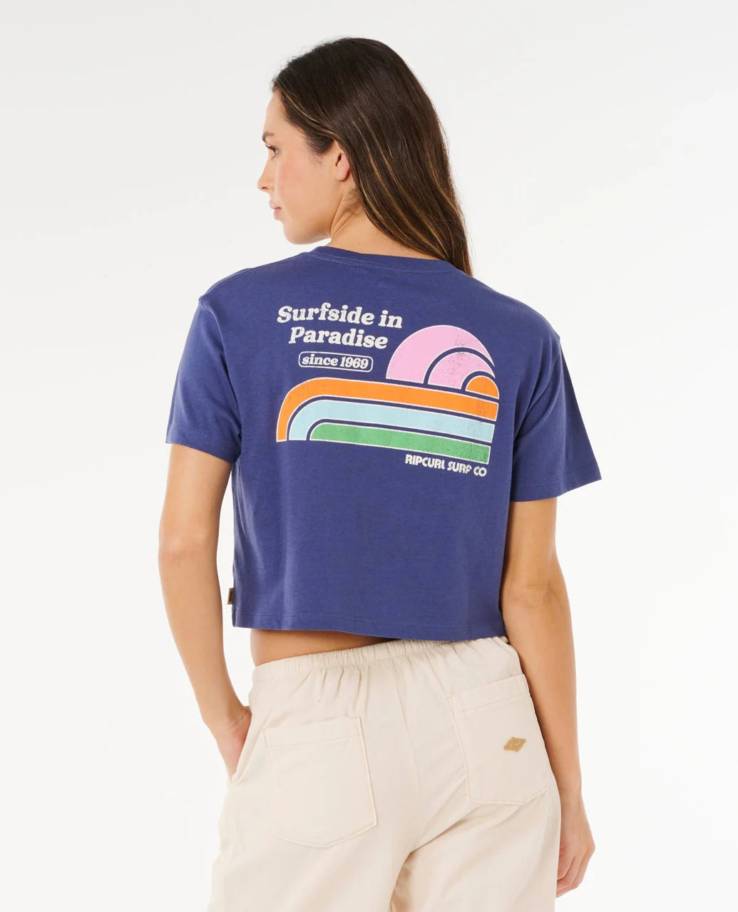 Rip Curl Surf Side Cropped Tee - Navy