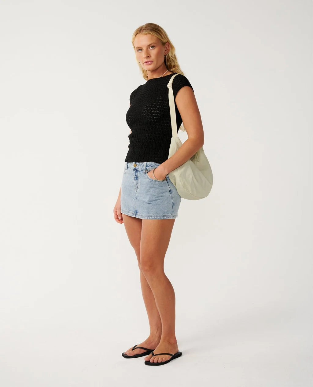 Rip Curl Bossa Nova Textured Short Sleeve Tee - Black