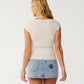 Rip Curl Bossa Nova Textured Shirt Sleeve Tee - Bone