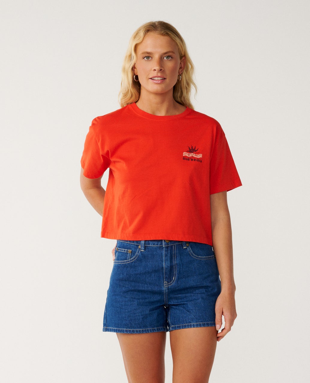 Rip Curl Swell Crop Tee - Red