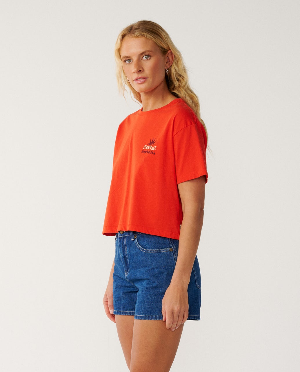 Rip Curl Swell Crop Tee - Red