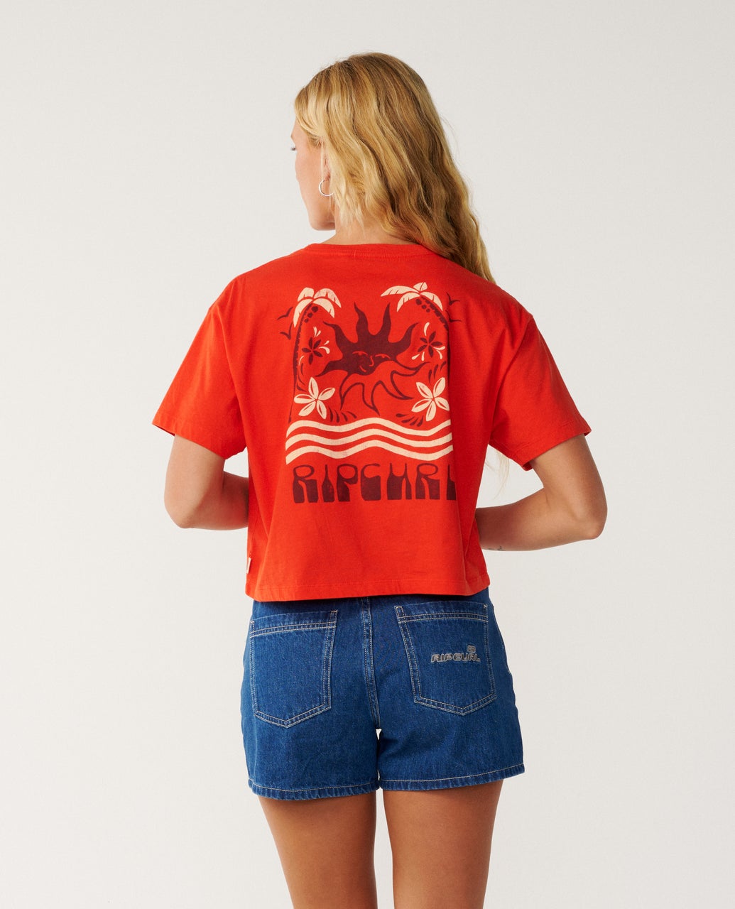 Rip Curl Swell Crop Tee - Red