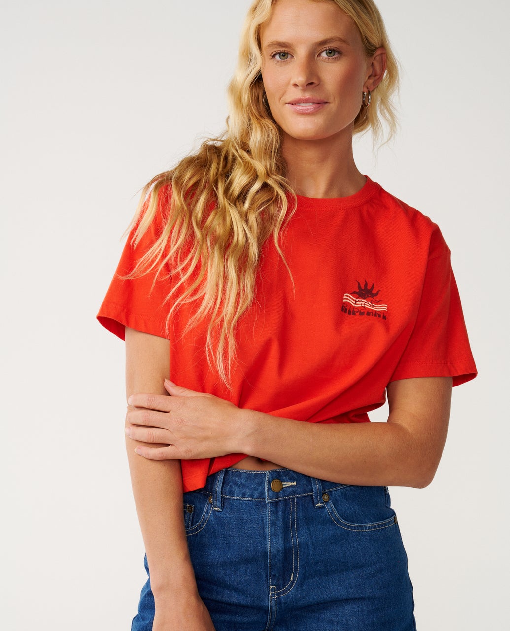 Rip Curl Swell Crop Tee - Red