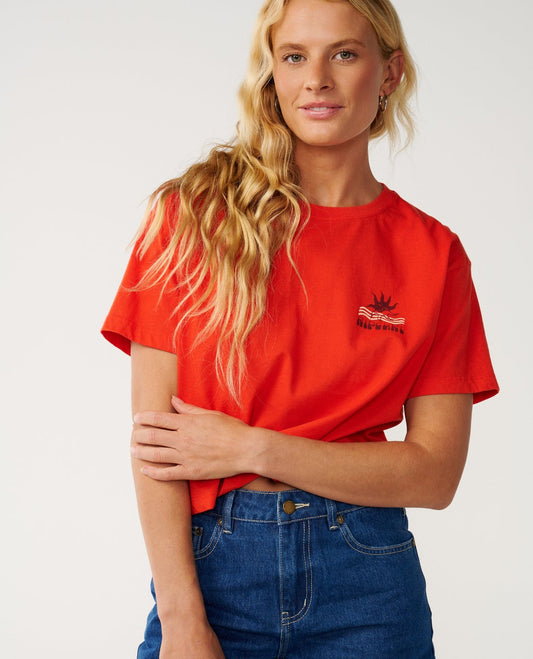 Rip Curl Swell Crop Tee - Red