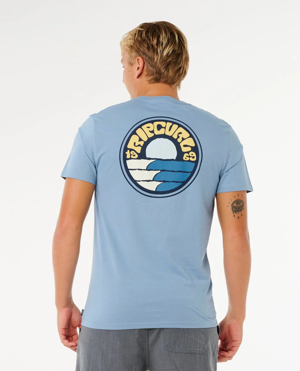 Rip Curl Pacific Rinse Stacked Tee - Faded Denim