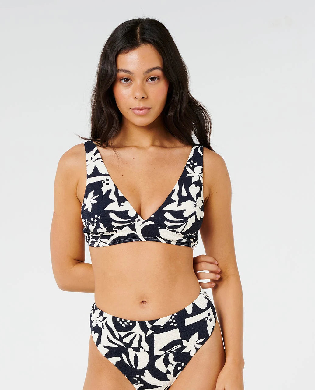 Rip Curl Topanga Geo Deep V Top - Black