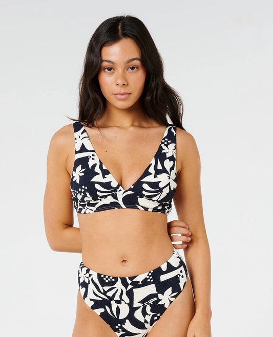 Rip Curl Topanga Geo Deep V Top - Black