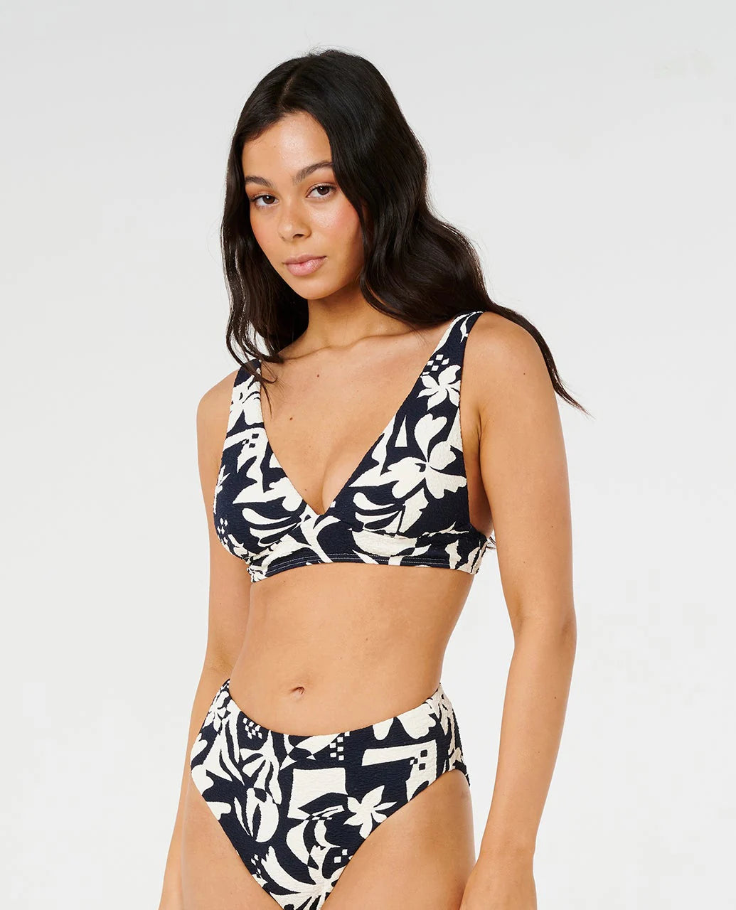 Rip Curl Topanga Geo Deep V Top - Black