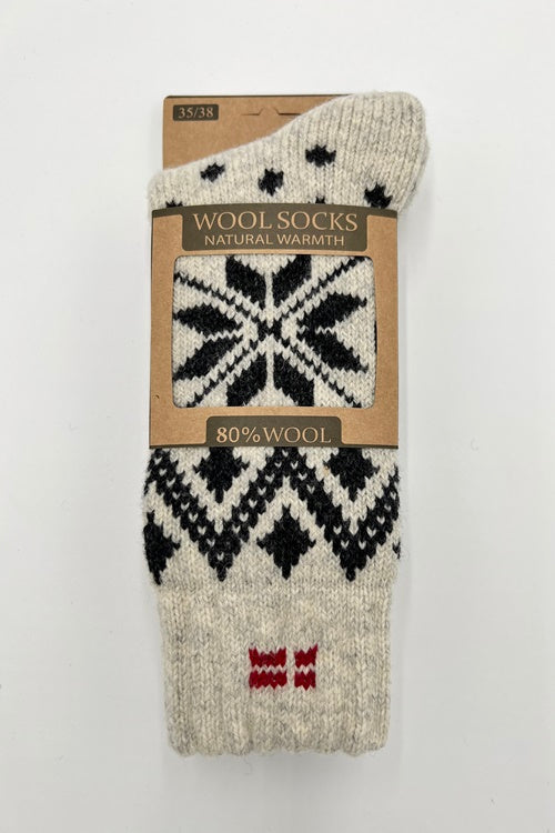 Wool-Wear Norwegian Wool Socks - Icestar Ecru