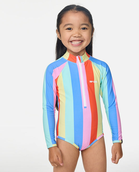 Rip Curl Girls Rainbow Stripe Surf Suit - Multicolour