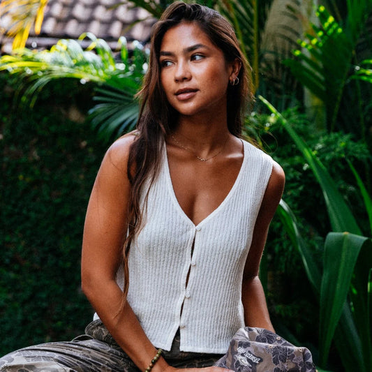 Rip Curl Catalina Island Knit Vest - Off White