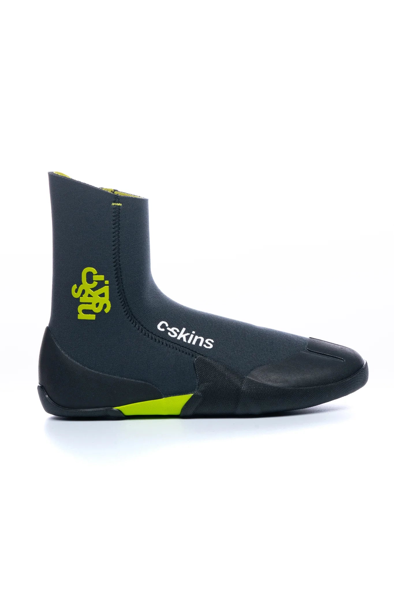 C-Skins Legend 3.5mm Junior Zip Round Toe Boots - Graphite / Flash Green / Black