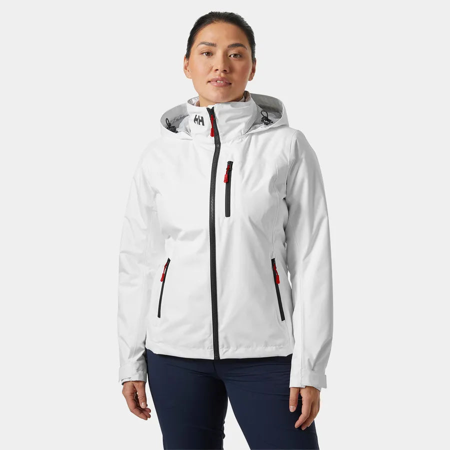 Helly Hansen Womens Crew Hooded Midlayer Sailing Jacket 2.0 - White