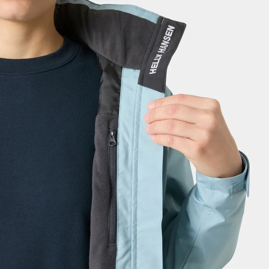 Helly Hansen Womens Crew Hooded Midlayer Sailing Jacket 2.0 - Windy Blue