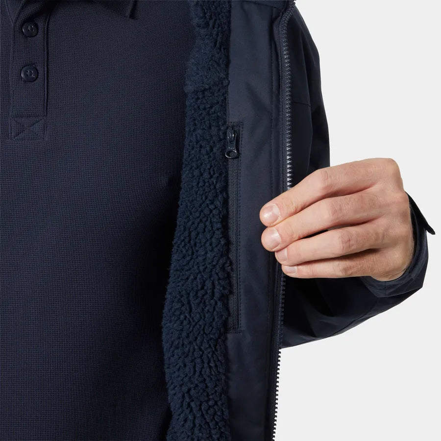 Helly Hansen Crew Hooded Pile Jacket - Dark Blue