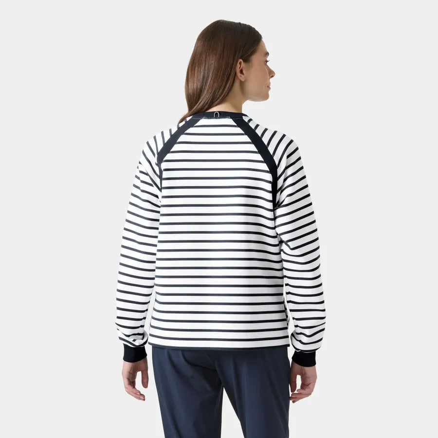 Helly Hansen Womens Capri Sweatshirt - White Navy Stripe