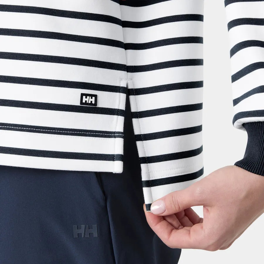Helly Hansen Womens Capri Sweatshirt - White Navy Stripe