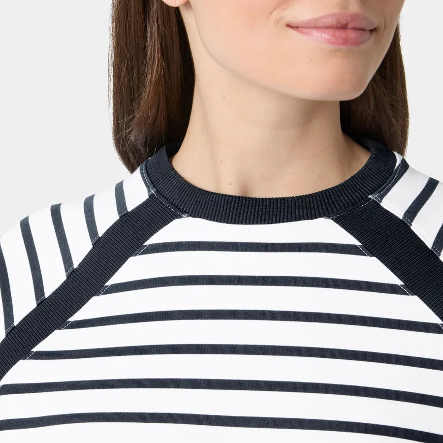 Helly Hansen Womens Capri Sweatshirt - White Navy Stripe