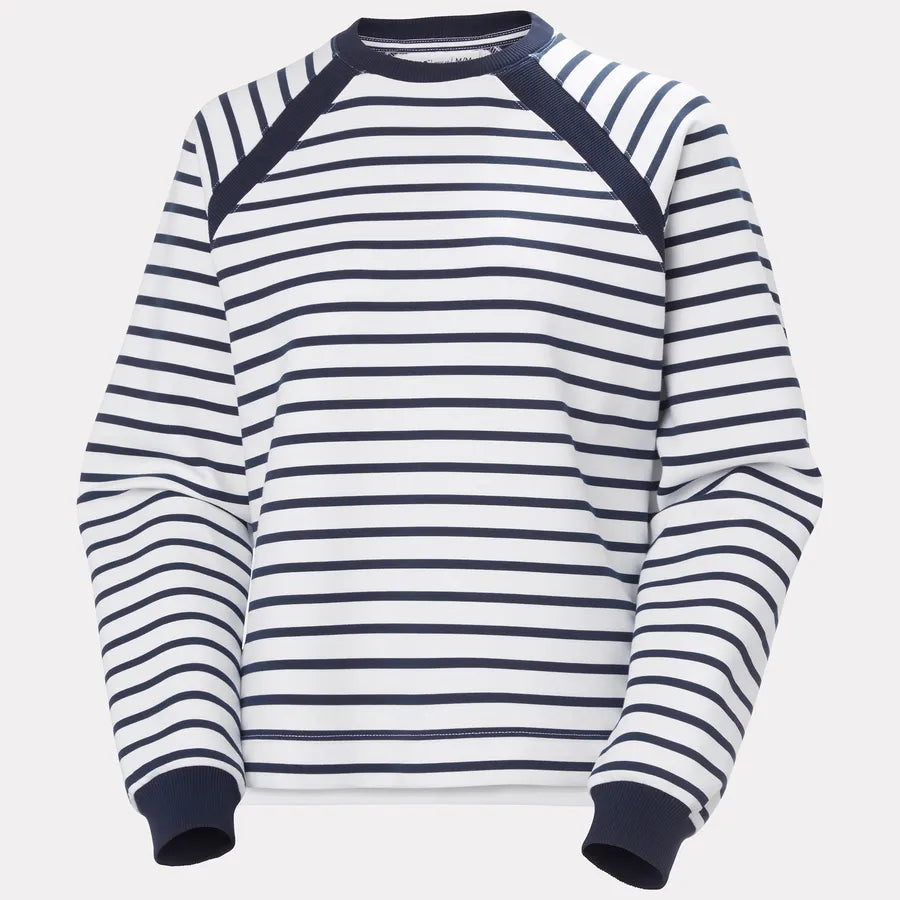 Helly Hansen Womens Capri Sweatshirt - White Navy Stripe