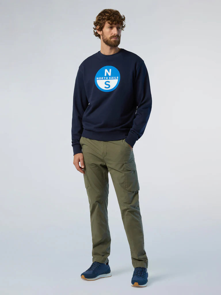 North Sails Crewneck Sweatshirt with Logo - Navy Blue