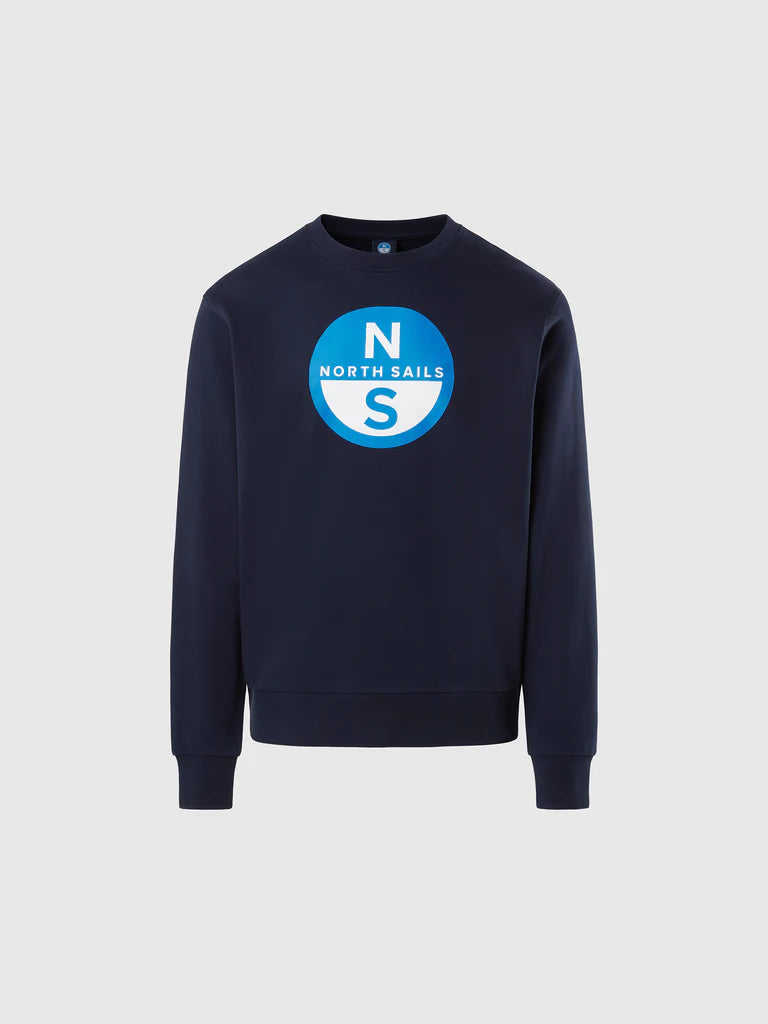 North Sails Crewneck Sweatshirt with Logo - Navy Blue
