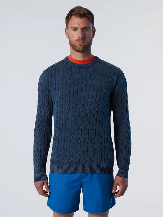 North Sails Crewneck Knitwear 12GG - Navy Blue