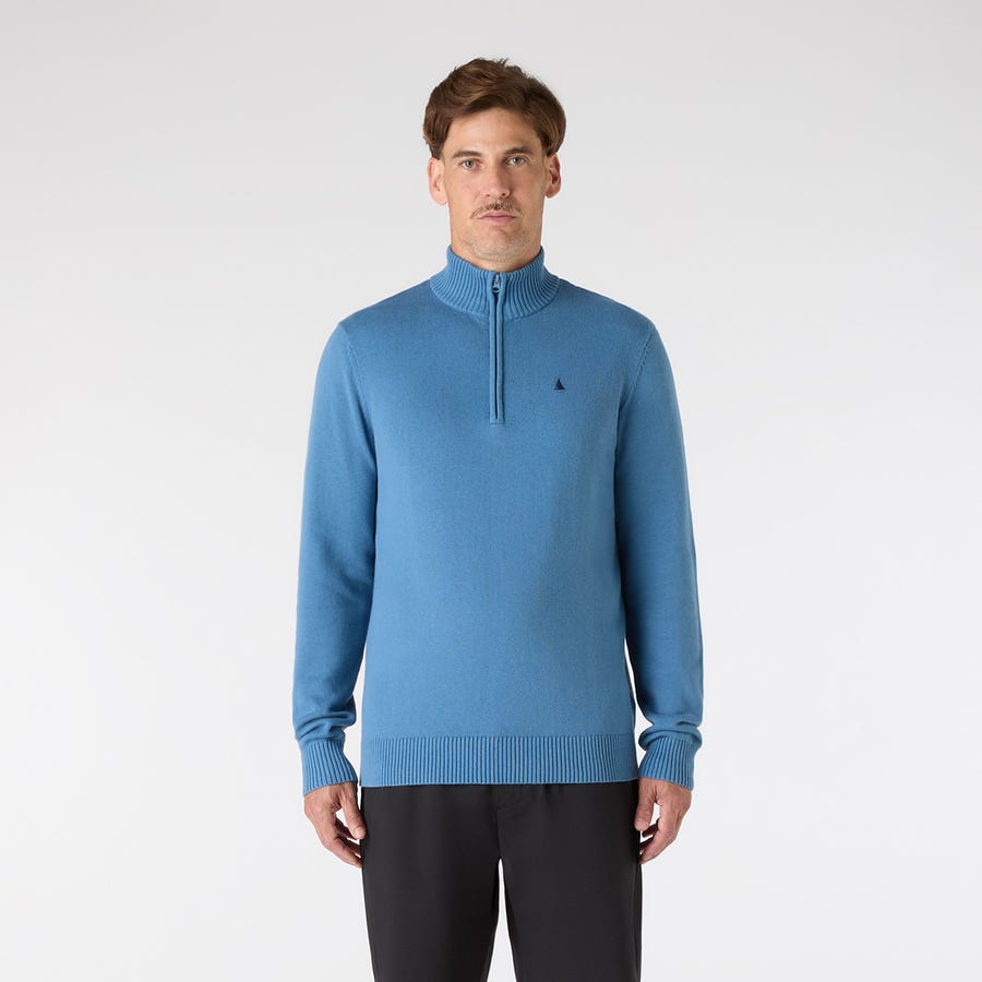 Musto Mens Original 1/4 Zip Neck Knit - Storm Cloud