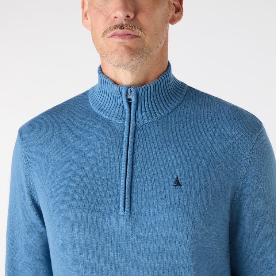 Musto Mens Original 1/4 Zip Neck Knit - Storm Cloud