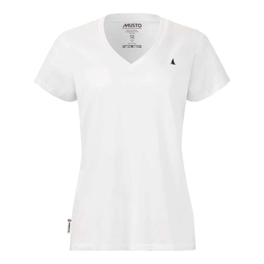 Musto Womens Original V Neck Short Sleeve Tee - White