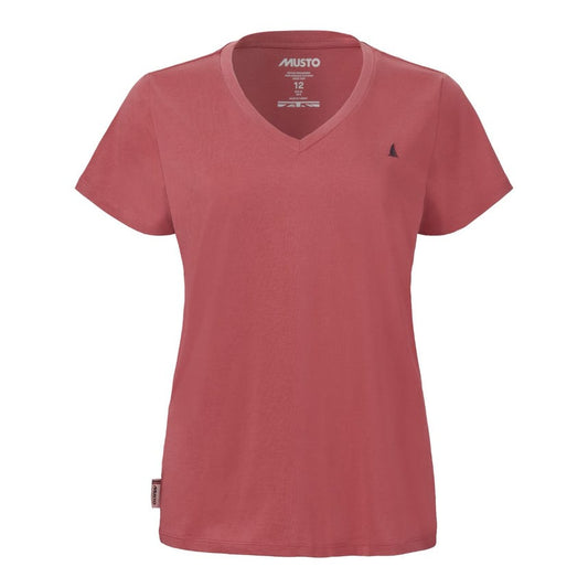 Musto Womens Original V Neck Short Sleeve Tee - Sweet Raspberry